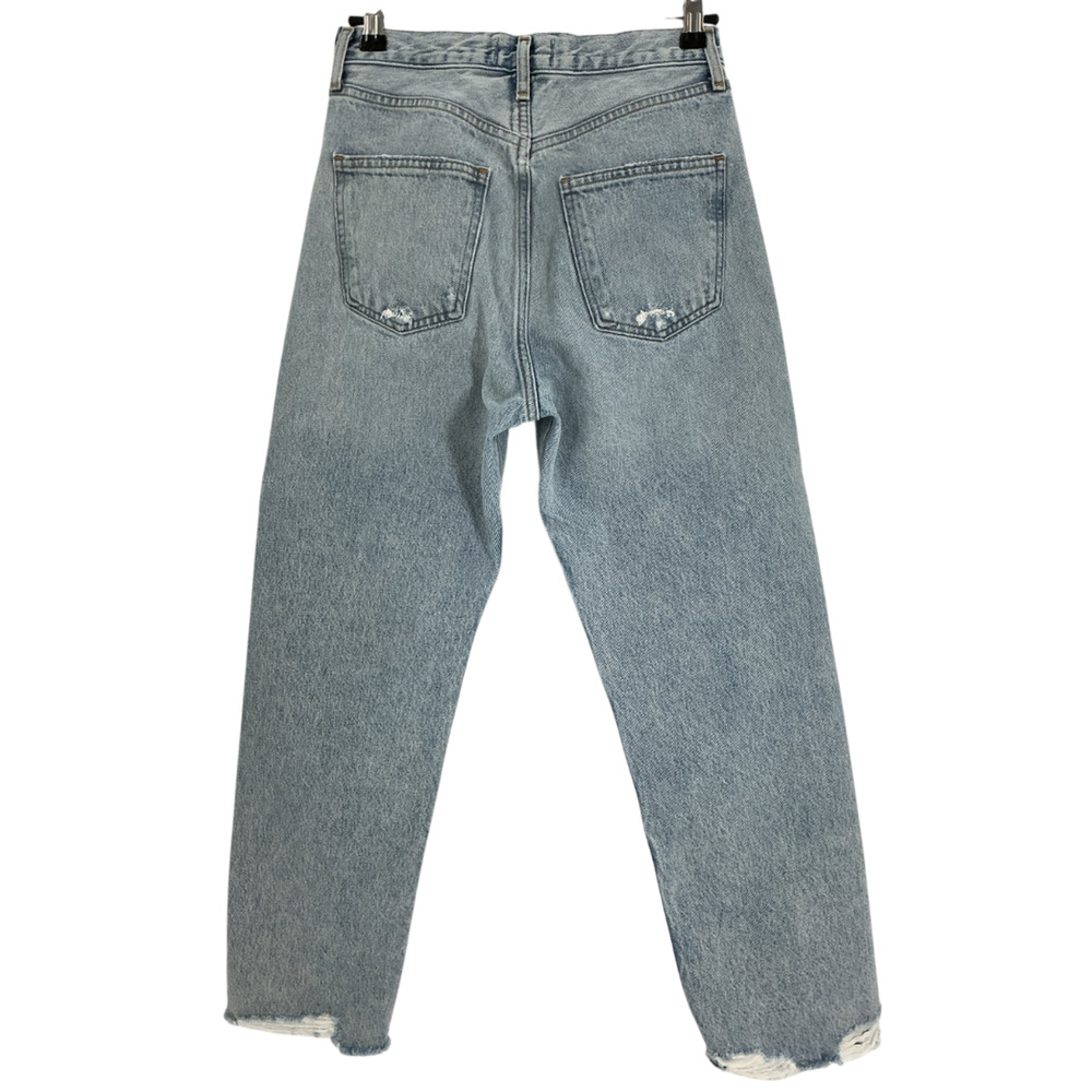 Agolde Distressed Blue 90s Crop Denim Jeans Size 23 - Picture 3 of 4